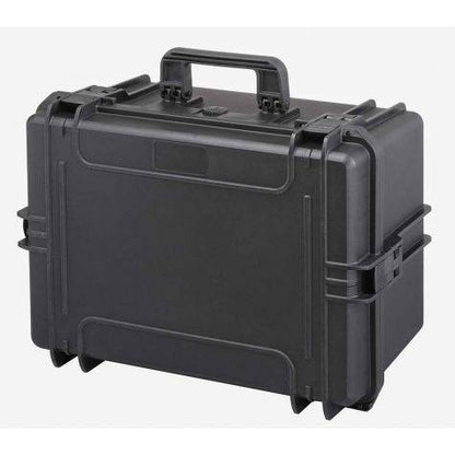 The MAX505H280 is a black hard-shell polypropylene case with a handle and secure latches, displayed closed on a white background.