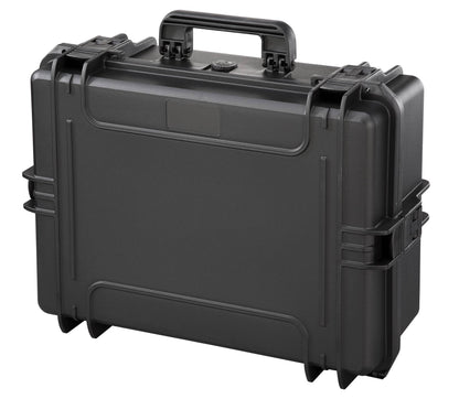 The MAX505TC Tool Case is a sturdy black waterproof case with a handle and secure latches, ideal for tool storage, displayed on a white background.