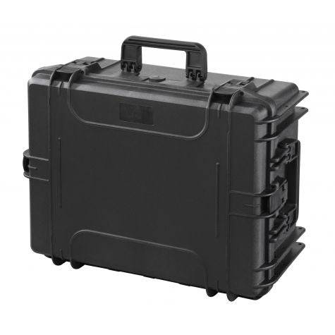The MAX540H245 is a black hard plastic watertight case with a handle, latches, and reinforced corners, displayed on a white background.