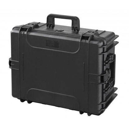 The MAX540H245 is a black hard plastic watertight case with a handle, latches, and reinforced corners, displayed on a white background.