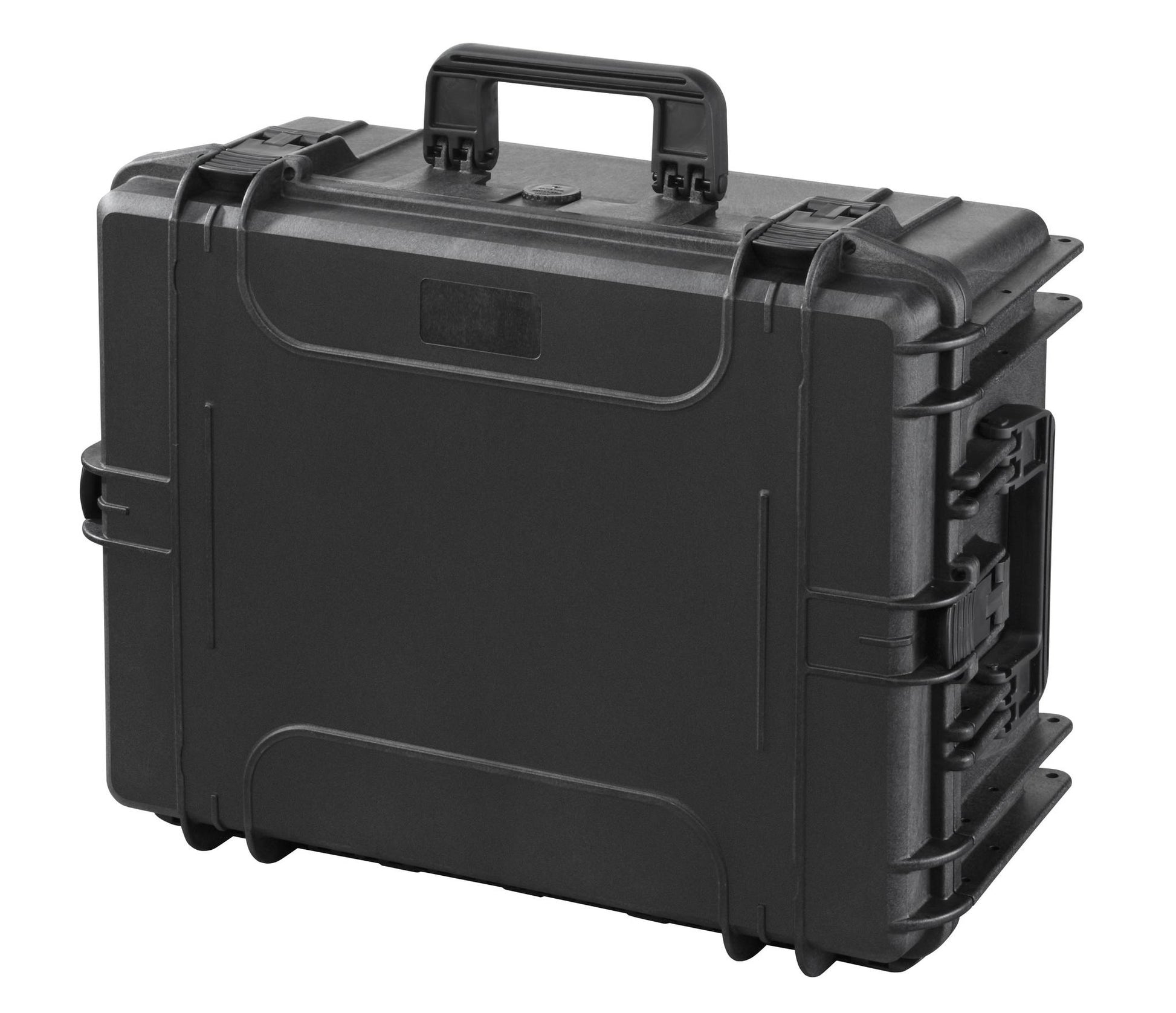 The MAX540H245CAM Camera Case is a black polypropylene protective case with a handle and secure latches, shown closed on a white background.