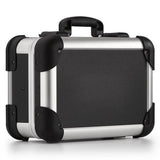 The Robust 50000 is a compact, hard-sided black and silver case with reinforced corners, a sturdy handle, and custom CNC foam for shock and impact protection.
