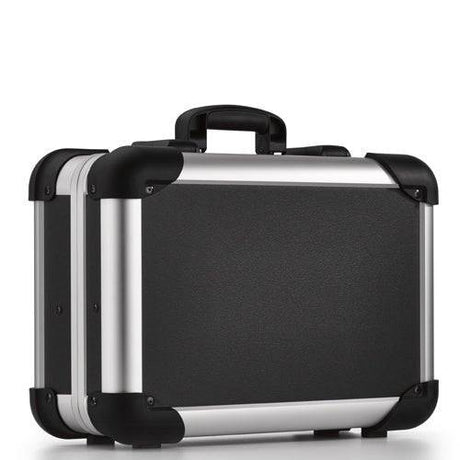 The Robust 50100N is a black hard-shell case with metal edges, reinforced corners, and custom CNC foam fittings, shown against a white background.