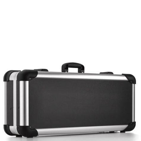 The Robust 50400N is a black and silver case with reinforced corners and a handle, shown closed on a white background. It features custom CNC foam fittings for shock and impact absorption, ensuring superior protection.