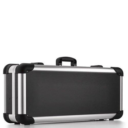 The Robust 50400N case in black and silver features reinforced corners, custom CNC foam fittings, and a handle for shock-absorbing protection; shown closed on a white background.