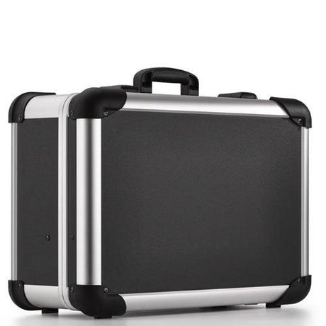 The Robust 50500N is a black and silver case with reinforced corners, custom CNC foam fittings, and a top handle, shown on a white background.